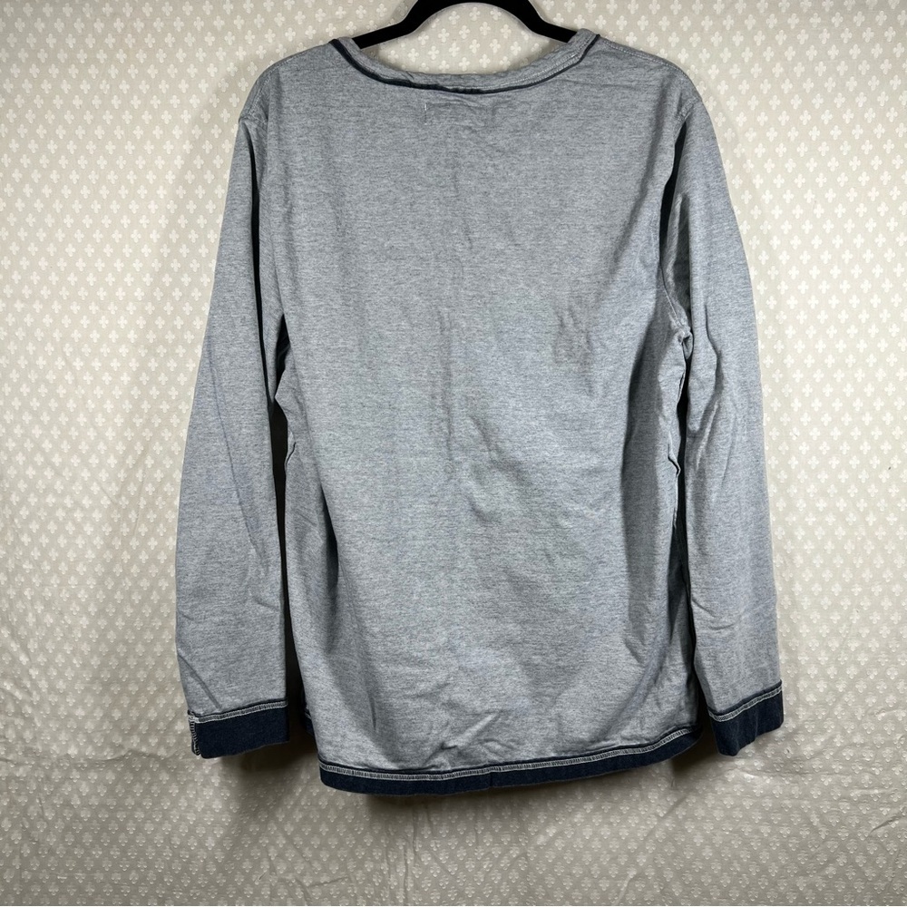 Carbon2Cobalt Grey Blue Long Sleeve Henley - Picture 3 of 3